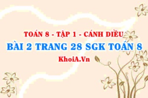 Bài 2 trang 28 SGK Toán 8 tập 1 Cánh Diều